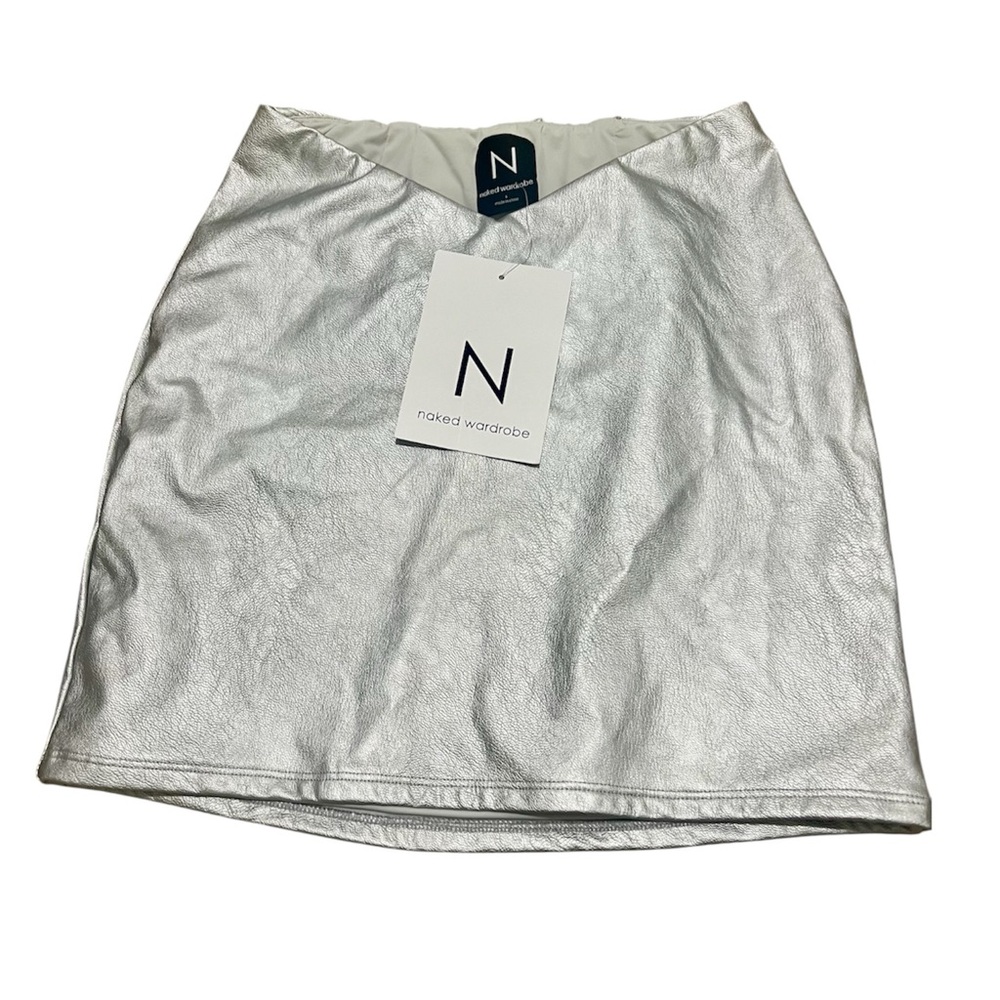 Naked Wardrobe Silver Skirt NWT women’s size small